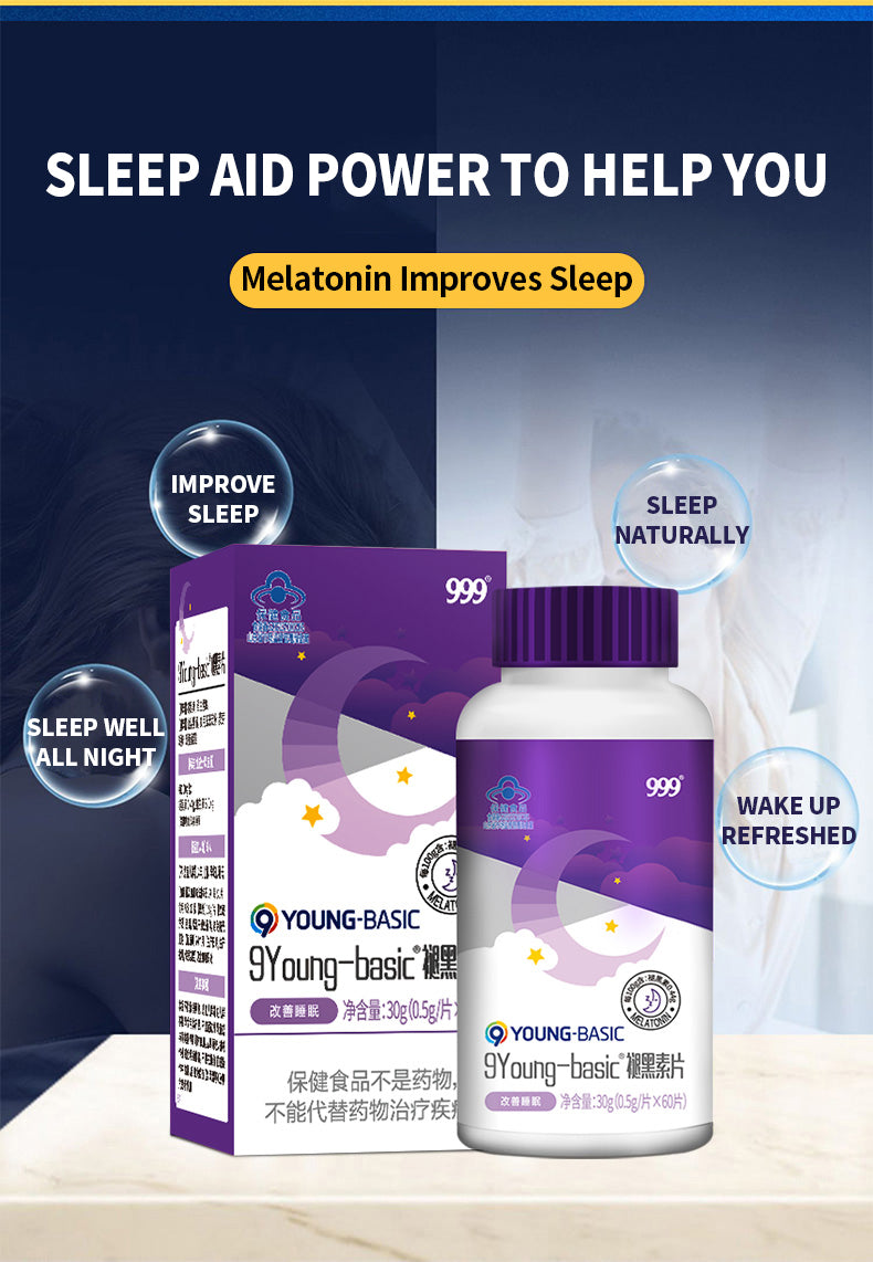 999 young-basic Melatonin Tablets,Vitamin B6,help improve insomnia,fall asleep quickly,Sleep Aid, Sleep Well,Deep Sleep,sleep quality,sleep help,nighttime sleep,Support Relaxation,  Promotes Relaxation,Sleep Support,health supplements, - 999 Medical